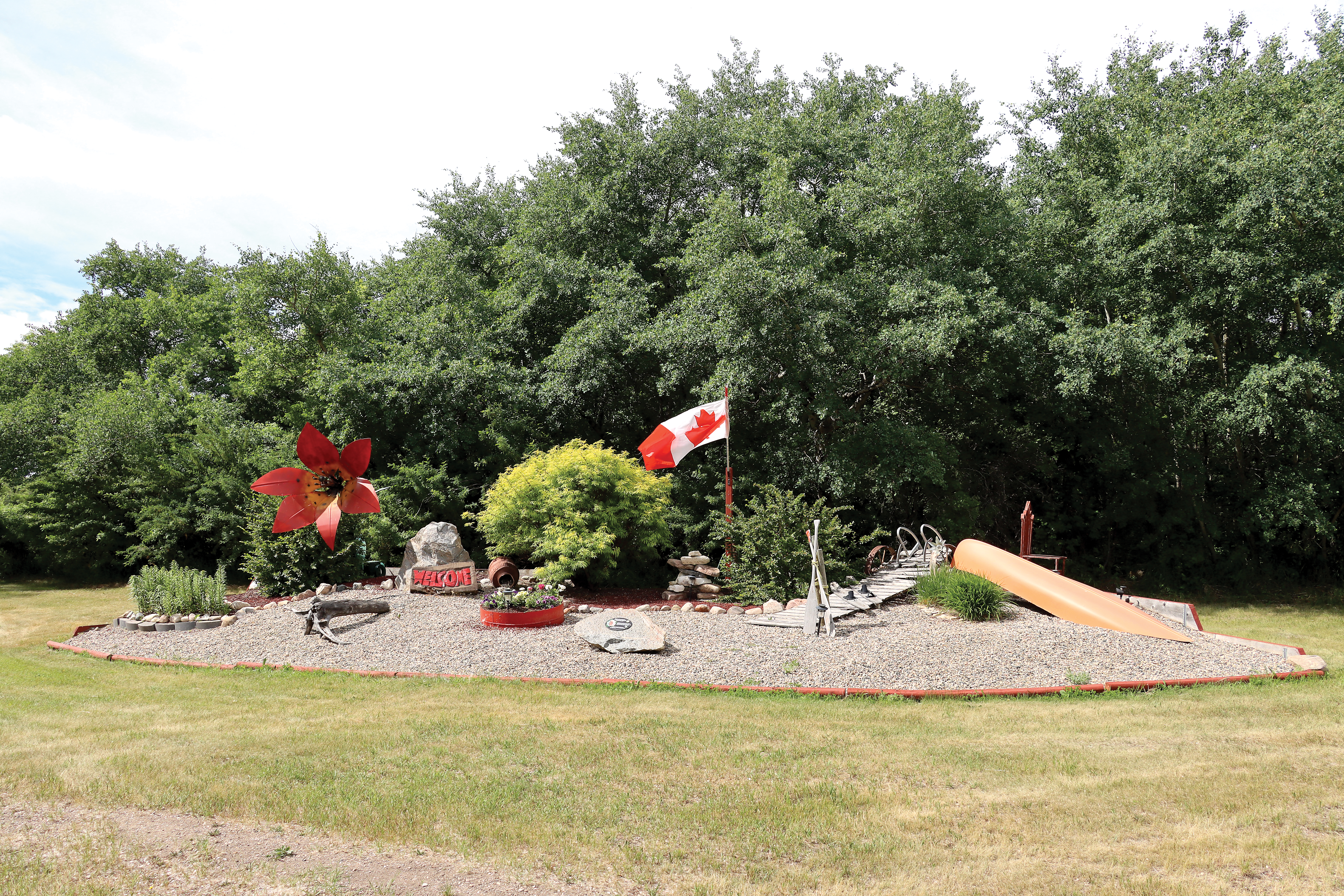 The garden bed at Moosomin <br />
Regional Park entrance.